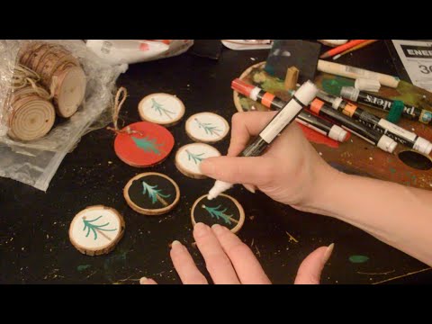 Asmr - Painting Wooden Ornaments - Softly Spoken