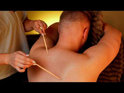 ASMR Putting My Fiancé to Sleep 😴 Slow Back Tracing & Chopsticks (No Talking)