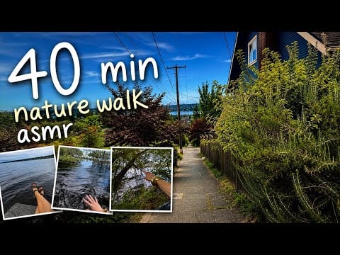 40m Nature ASMR | Walking to the lake (no loop, lofi)
