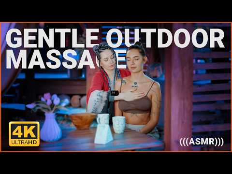ASMR Outdoor Shoulder & Neck Massage by Anna | Relaxing Backyard
