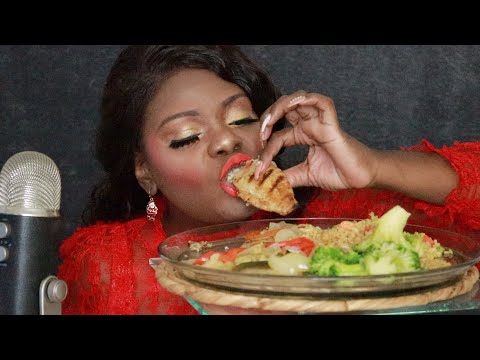 GRILL TiLAPIA PLATTER ASMR EATING SOUNDS