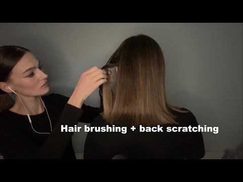 ASMR playing with my mom's hair (hair brushing, braiding, back scratching)