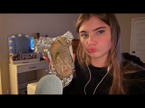 Eat BIG burrito with/ me!! ASMR Mukbang (sense yall enjoyed the last one)