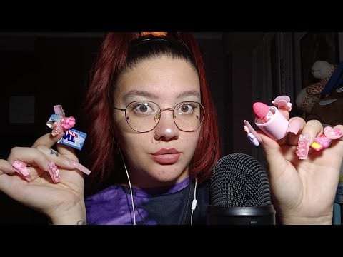 DOING your MAKEUP FAST & AGGRESSIVE with GUM CHEWING (Tapping, Spit Painting) 😴💜 | ASMR ITA