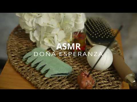 Susurros y masaje ASMR de Doña Esperanza, juego de cabello, limpia energética pa dormir y relajarse