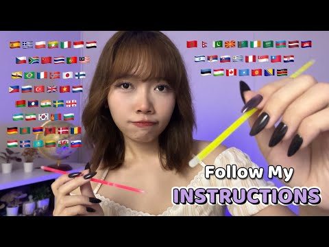 ASMR Follow My Instructions For Sleep in 70+ Different Languages (2 hours for sleep)