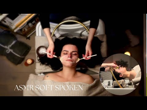 ASMR Spa facial & Head Spa For Sleep | Soft Spoken Video with LED Facial Cleanser & Ice Globes (PT1)