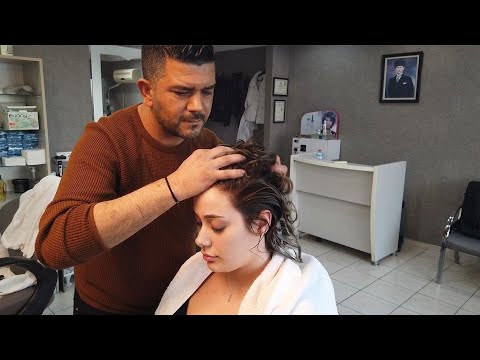 💈STRESS RELIEVING ASMR THERAPY in BARBERSHOP | HAIR WASH & COMBING, HEAD, FACE & EAR MASSAGE