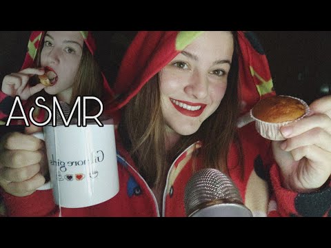 ASMR ACONCHEGANTE • mentindo, comendo bolinho e tomando chá com você ❤️