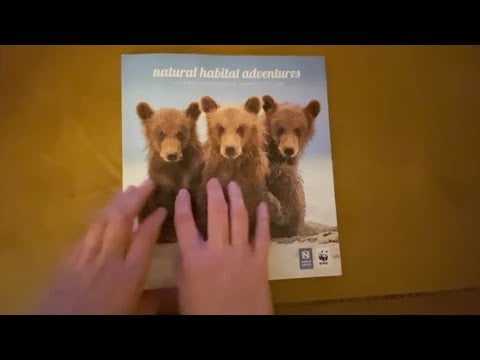 My First ASMR Video - Flipping Through a Wildlife Travel Brochure, iPhone Soft Spoken Lofi