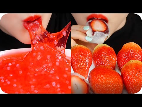 RED FOOD ASMR COMPILATION 🍓