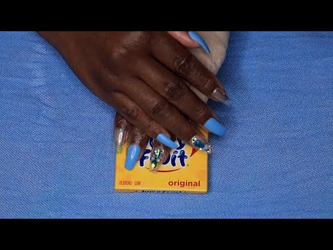 Majestic Press On Nails HighEnd Prestigious Mani ASMR Chewing JUICY FRUIT Gum