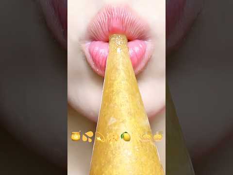Asmr Eating Yellow Food Emoji Challenges 🍋💫🍯 #asmr #mukbang #emojichallenges #satisfying #eating