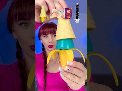 ASMR Jelly Gummy Banana Ice Cream, Tapioka #shorts