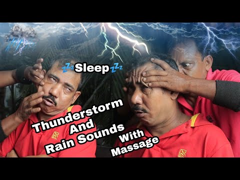 Thunder & Rain Sounds With Indian Massage For Sleep | Asim Barber Gets ASMR Massage From His Teacher