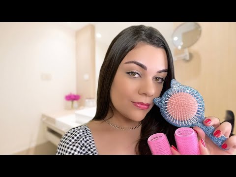 ASMR POV: AQUELA AMIGA ESCOVA E FAZ BABYLISS NO SEU CABELO