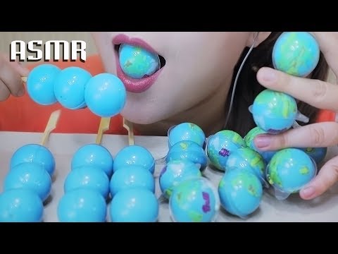 ASMR TROLLI PLANET GUMMIES , SQUISHY CHEWY EATING SOUNDS | LINH-ASMR