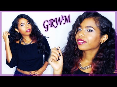 GRWM - FULL WAVY HAIR WITH SPARKLES & MAKEUP ♥ ✧*:º