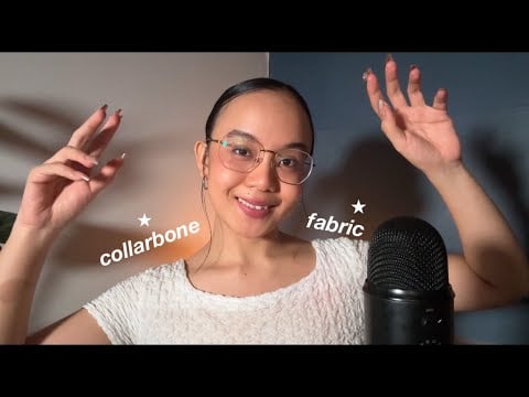 ASMR BODY TRIGGERS (fabric scratching, collarbone & teeth tapping)