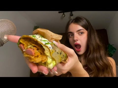 ASMR | Comiendo CREPES CHINAS y divagando un rato ♥️✨