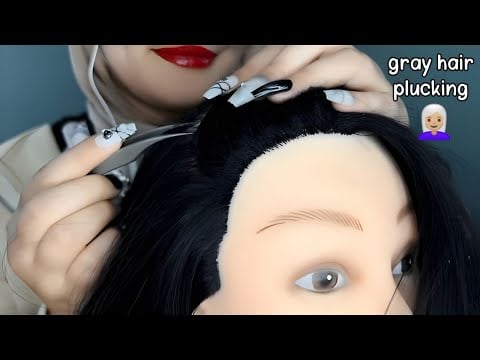 ASMR - Scalp Scratching & Tracing (I found gray hairs 🔍) with head massage 💆🏻‍♀️