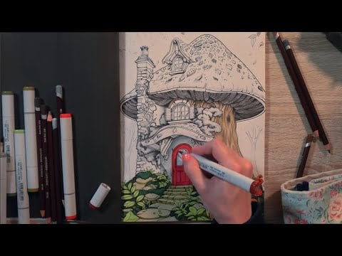 ASMR Colouring with Pens & Pencils