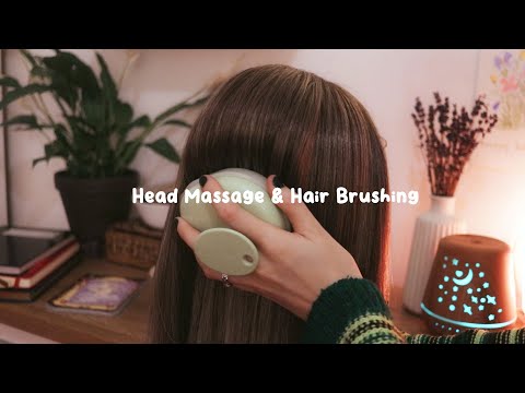 ASMR - Scalp Massage and Hair Brushing (No Talking) For Relaxation and Sleep ♡