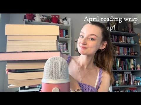 ASMR The 8 books I read in April!! (Book tapping and scratching, whispers)