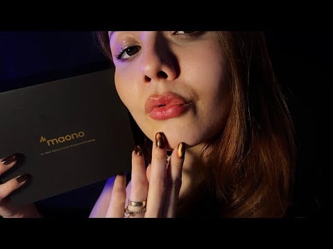 ASMR- Unboxing relaxante + testando meu novo microfone Maono 🎤 ❤️