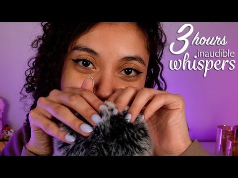 3 HOURS | MOUTH SOUNDS + Inaudible Whispers 😴 (gentle mic scratches for sleep) Background ASMR