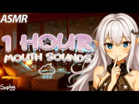 ASMR Whispering, Kisses & Mouth Sounds for Deep Sleep (1 Hour No Talking) 😴💋🌧️