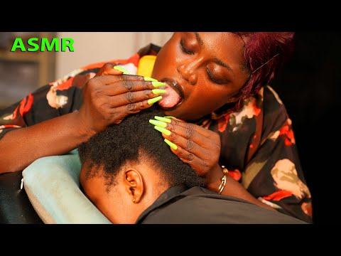 ASMR✨long nails head massage, fake spit painting, vitamin E capsule,    No GUM LIVE RECAP 