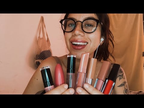 ASMR probando todos mis labiales 💄 👄 con chicle