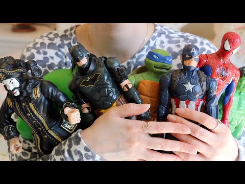 ASMR SUPERHEROES | Tapping & Scratching | Hard Plastic (No Talking)