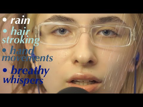 ASMR - Look into my eyes ✧*:･ﾟHypnosis, rain, & hair stroking for anxiety relief