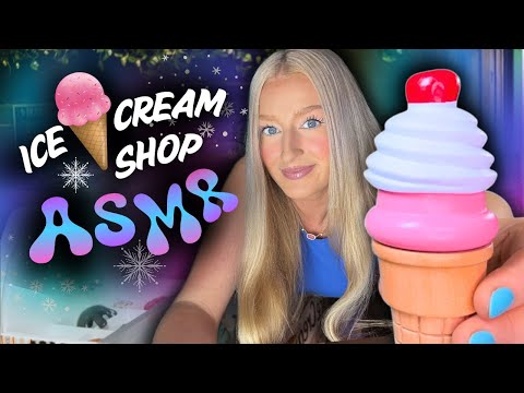 ICE CREAM SHOP ASMR 🍒🍦(roleplay, whispers, wooden sounds) PAR’s Ice Cream Parlor 💤🌈super tingly