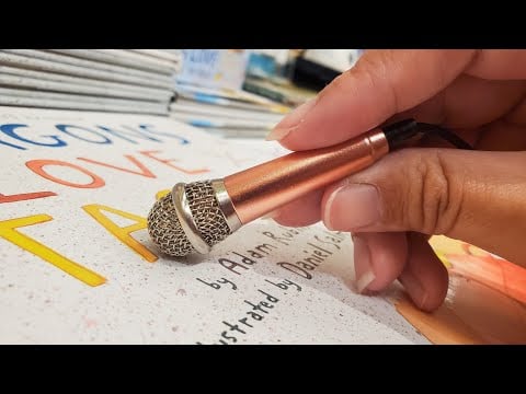 Public ASMR💌Mini Mic Book Covers Fast Tracing Tapping