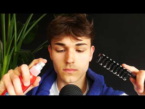 Friendly Haircut Roleplay ASMR (whispering, measuring, comb, tapping)