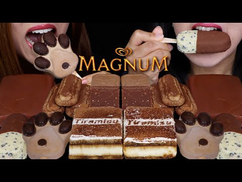 ASMR MAGNUM DOUBLE COOKIE DUO, CHOCOLATE NUTELLA PAW ICE CREAM, KLONDIKE BAR, TIRAMISU CHEESECAKE