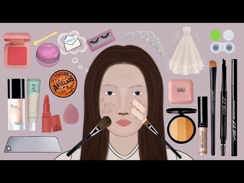 Korean bride makeup animation|| Bridal makeover tutorial|| ASMR animation||