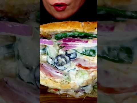 Giant Subway Footlong #asmr #subway #food #mukbang