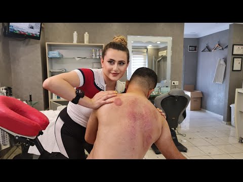 💈ASMR CUPPING THERAPY w/ INTENSE MASSAGE by LADY BARBER | SLEEP FAST