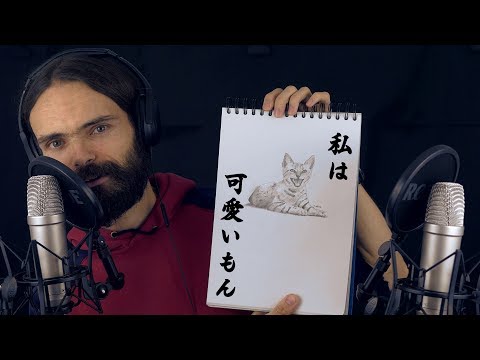 日本語 asmr:ゆっくりと寝てしまう魔法（囁き・筆・猫の絵・タッピング）