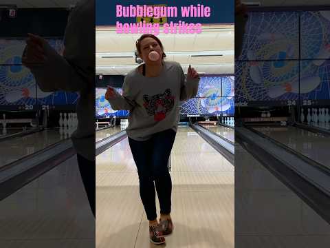 Public Bubbles while Bowling Strike !! 🤩💋😏#bubblegum #public
