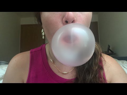 ASMR Gum Chewing/Bubble Blowing Up Close NO Talking