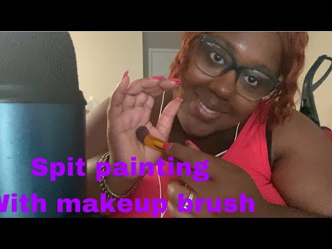 ASMR *Spit painting with makeup brush | CurlyheadedASMR