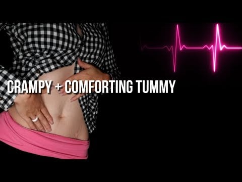 Comforting My Crampy Tummy + Amazing Sloshing Tummy Sounds [ASMR]