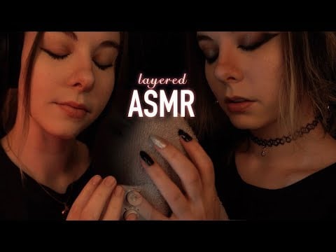 layered ASMR | slow Whispering "Shh, you are safe" & gentle Scratching - Towel, Rain Ambience