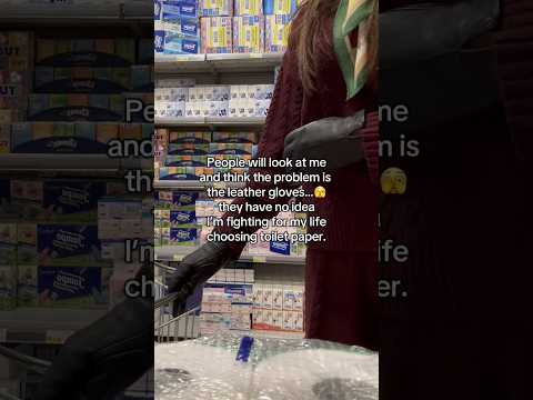 Leather gloves at the supermarket won’t help with this. #blackgloves #glovesinpublic