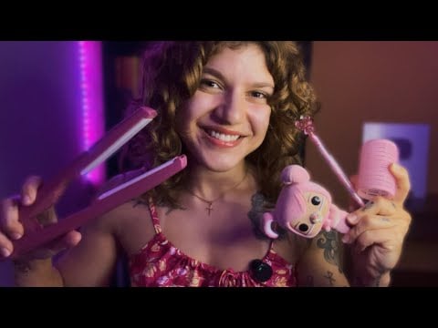 ASMR ROSINHA PARA DORMIR RÁPIDO🌷Spray, tapping, escova, bobs, prancha, etc
